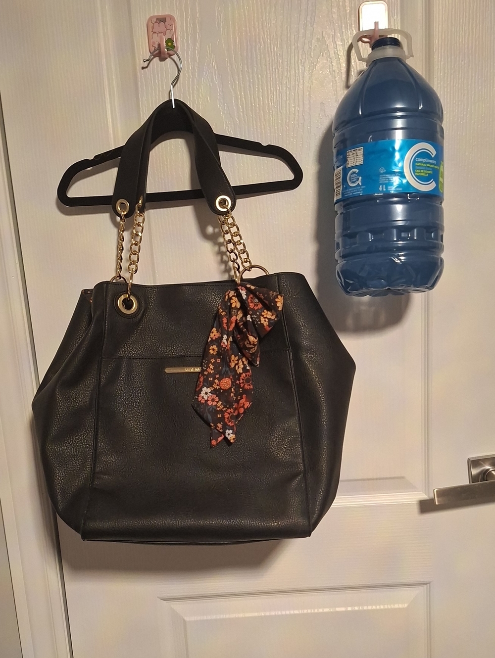 Huge Steve Madden Black Women’s‎ Tote Bag with Gold Chain Handles